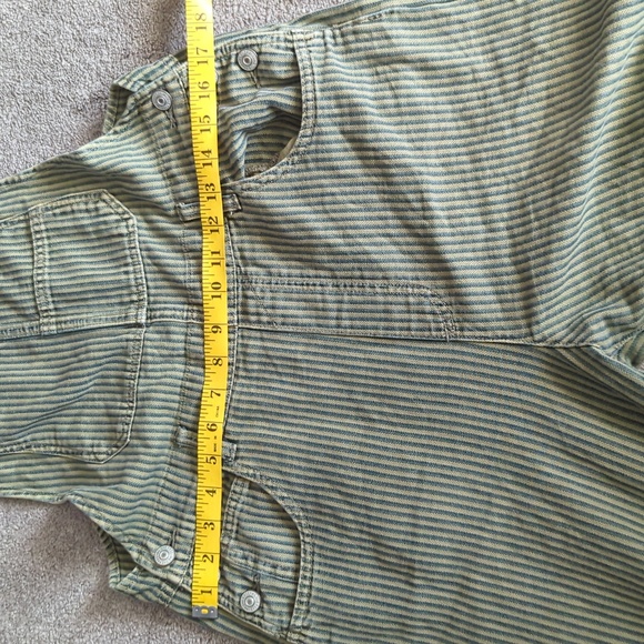 We the Free – Ziggy Denim Overall in Railroad Stripe – Olive Sparrow Green - Picture 6 of 10